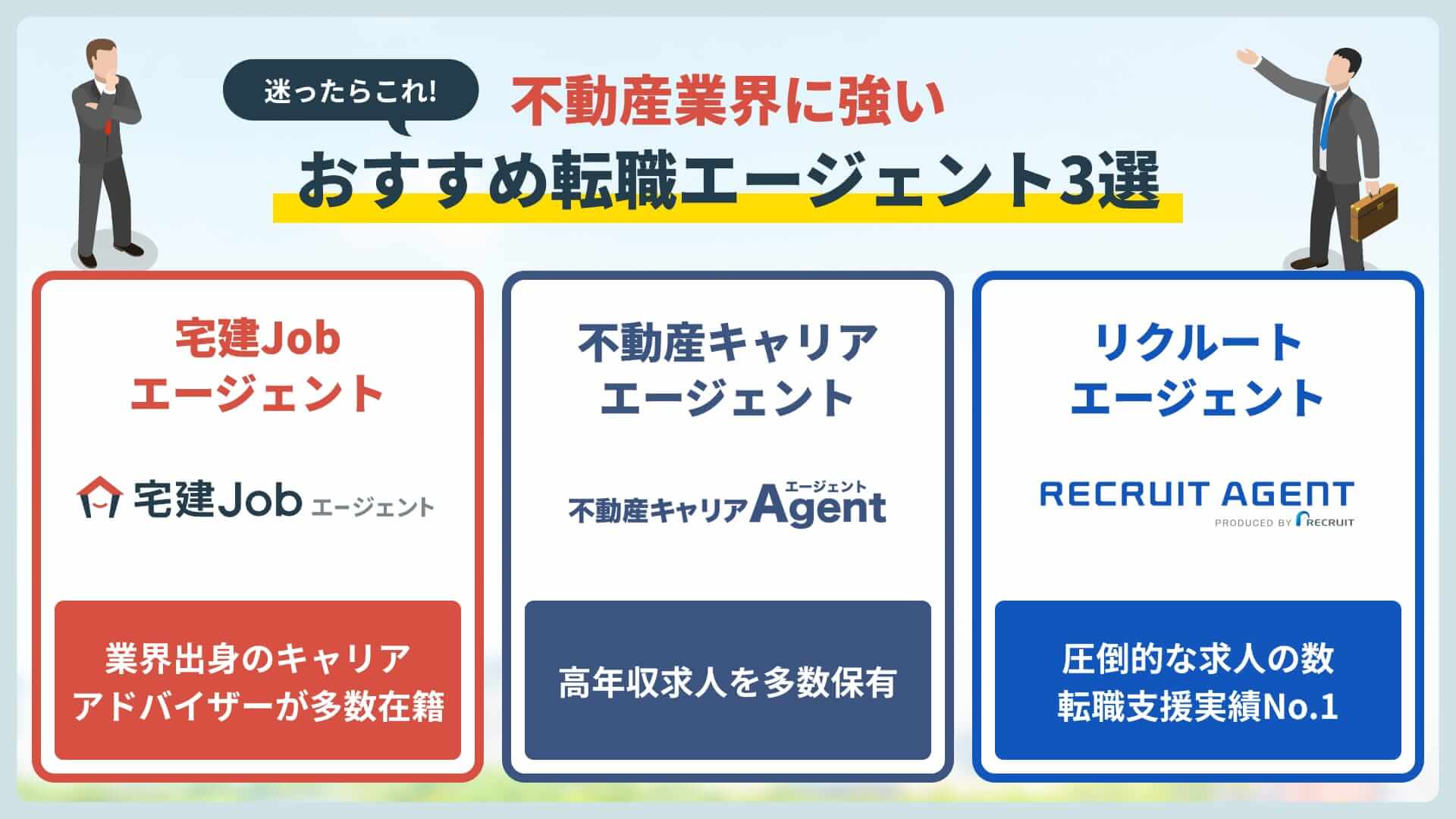 迷ったらこれ！不動産業界に強いおすすめ転職エージェント3選
